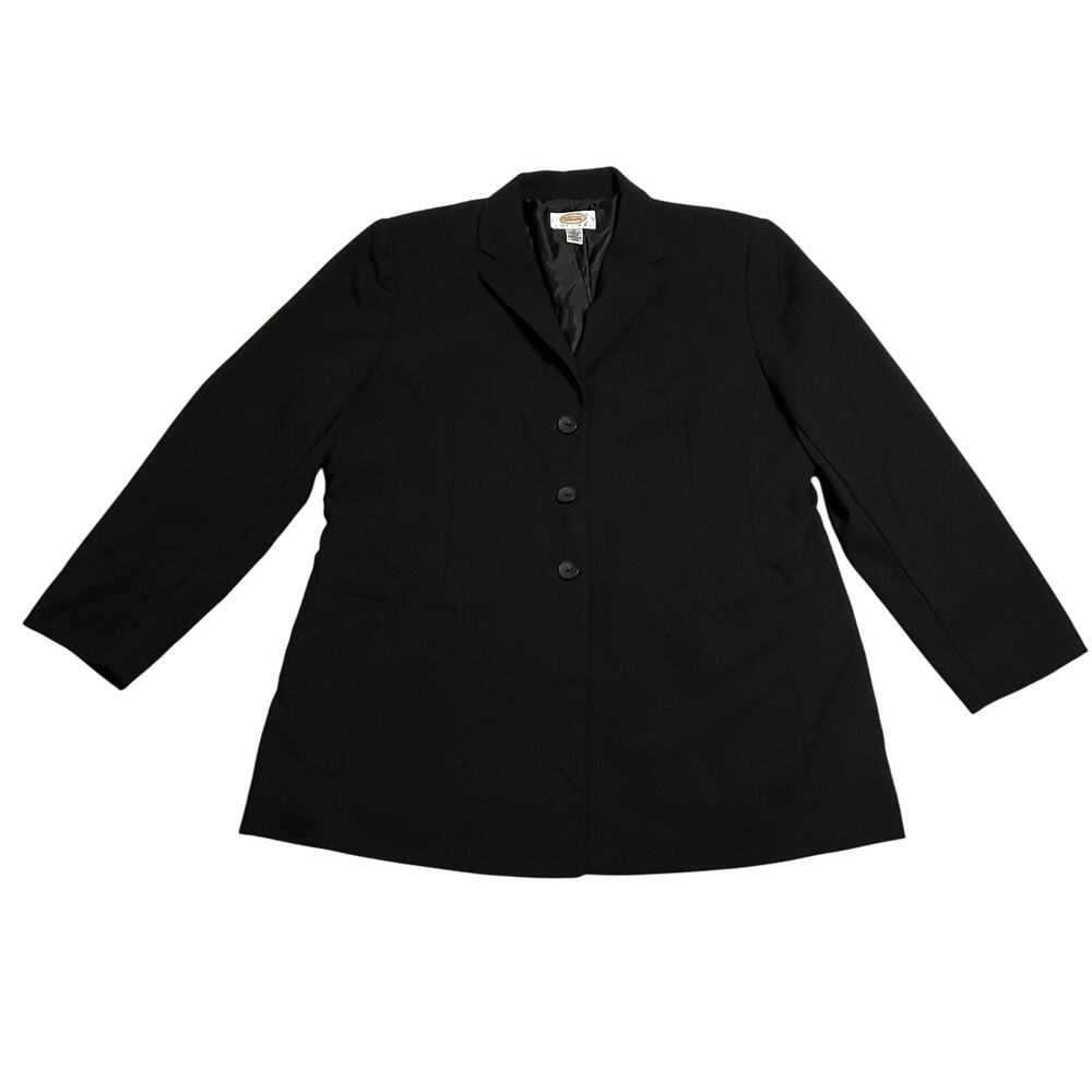 Vintage Talbots 100% Wool Long Line Button Up Blazer Size 16P *FLAW* Office